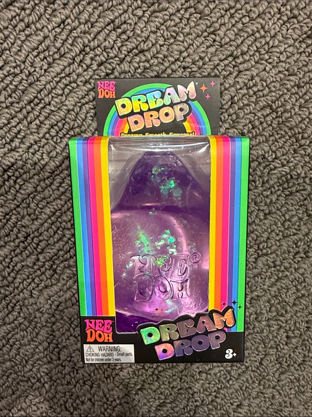 NeeDoh Dream Drop Purple Glitter Stress Toy- sealed
